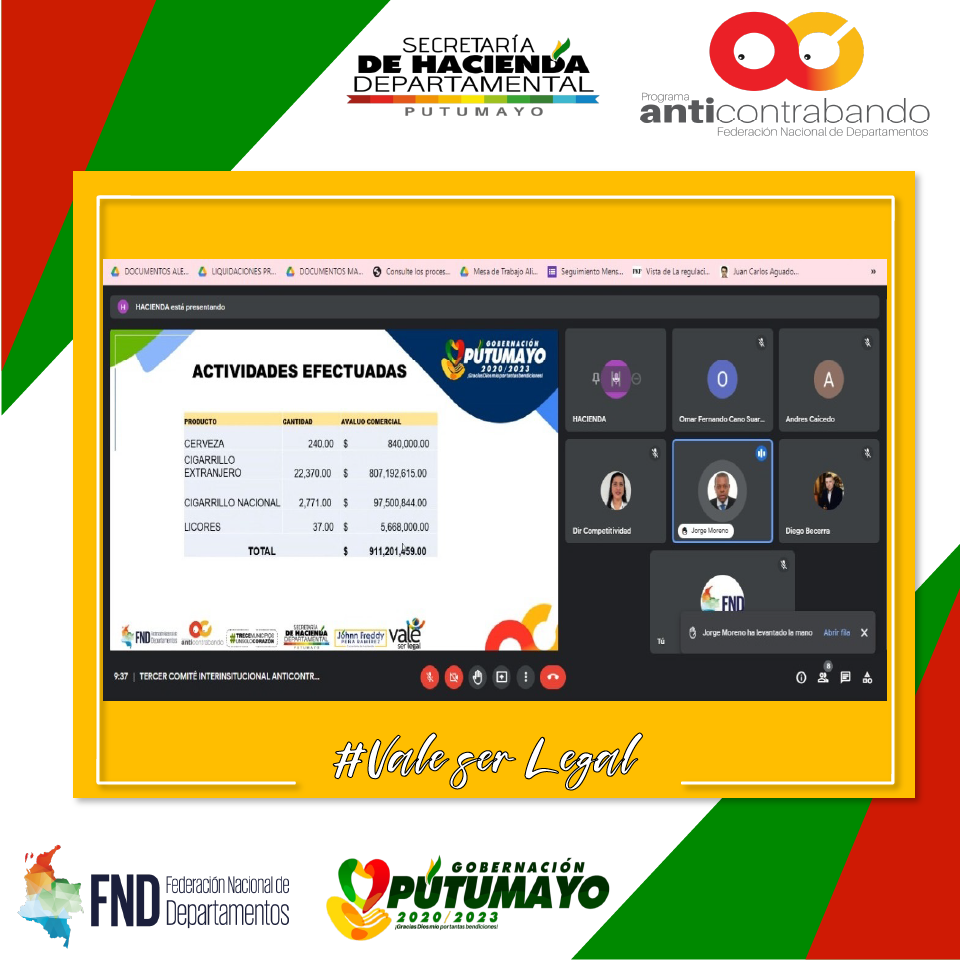 Con una positiva participación para el departamento del Putumayo Se llevó a cabo el tercer primer Comité interinstitucional Anticontrabando