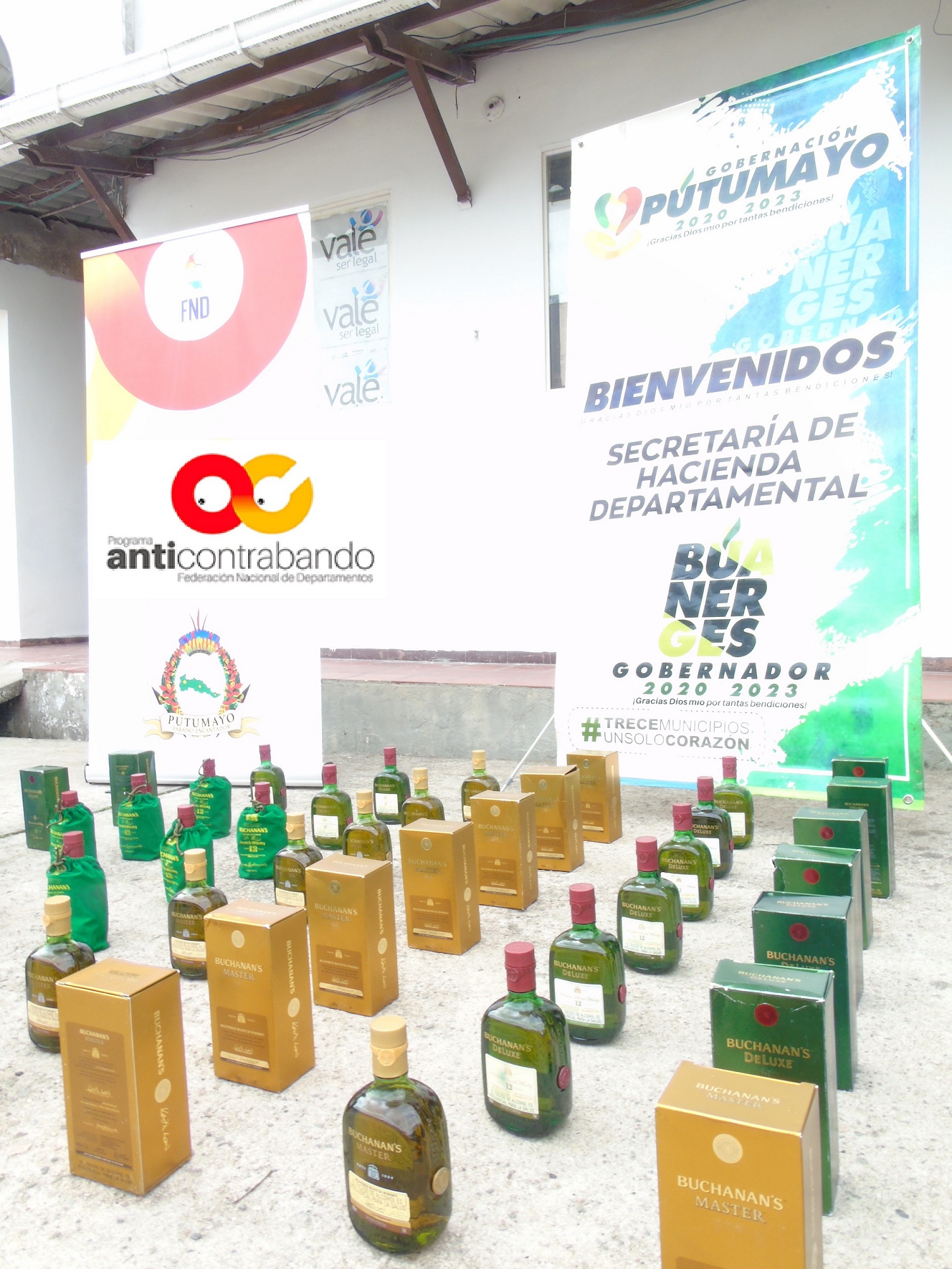 Licor de Contrabando fue aprehendido en Villagarzón y Vereda el Pepino, en operativos realizados por el Grupo Operativo Anticontrabando de la Gobernación del Putumayo.