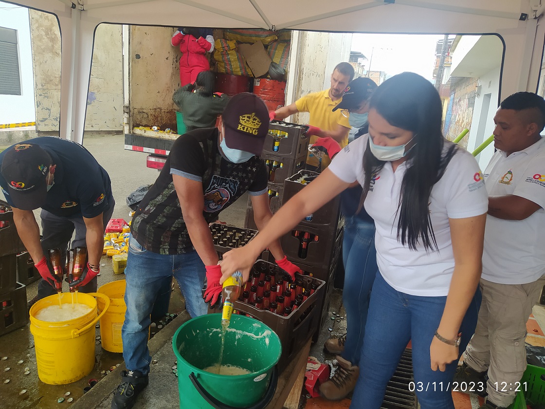 Destrucción de licores en Sibundoy