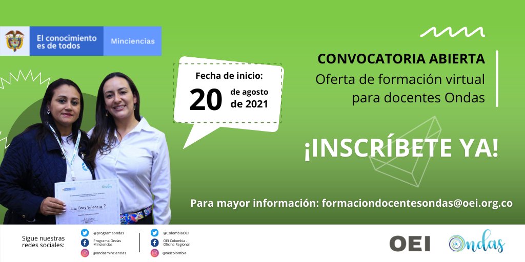 Oferta de Formación ONDAS, Emprendimiento, Innovación y Creatividad