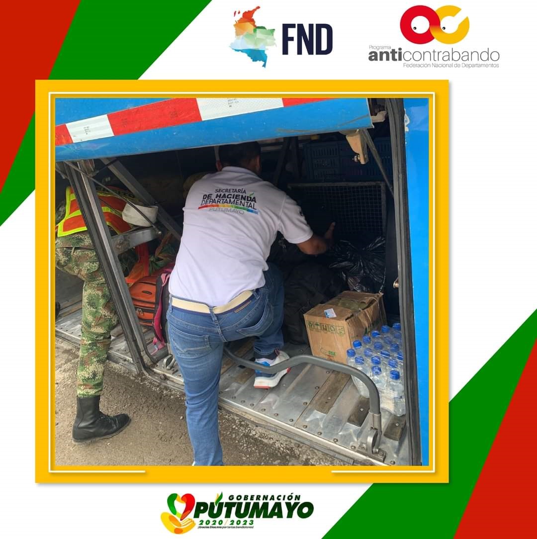 Inspección y vigilancia el grupo operativo Anticontrabando de la Gobernación del Putumayo