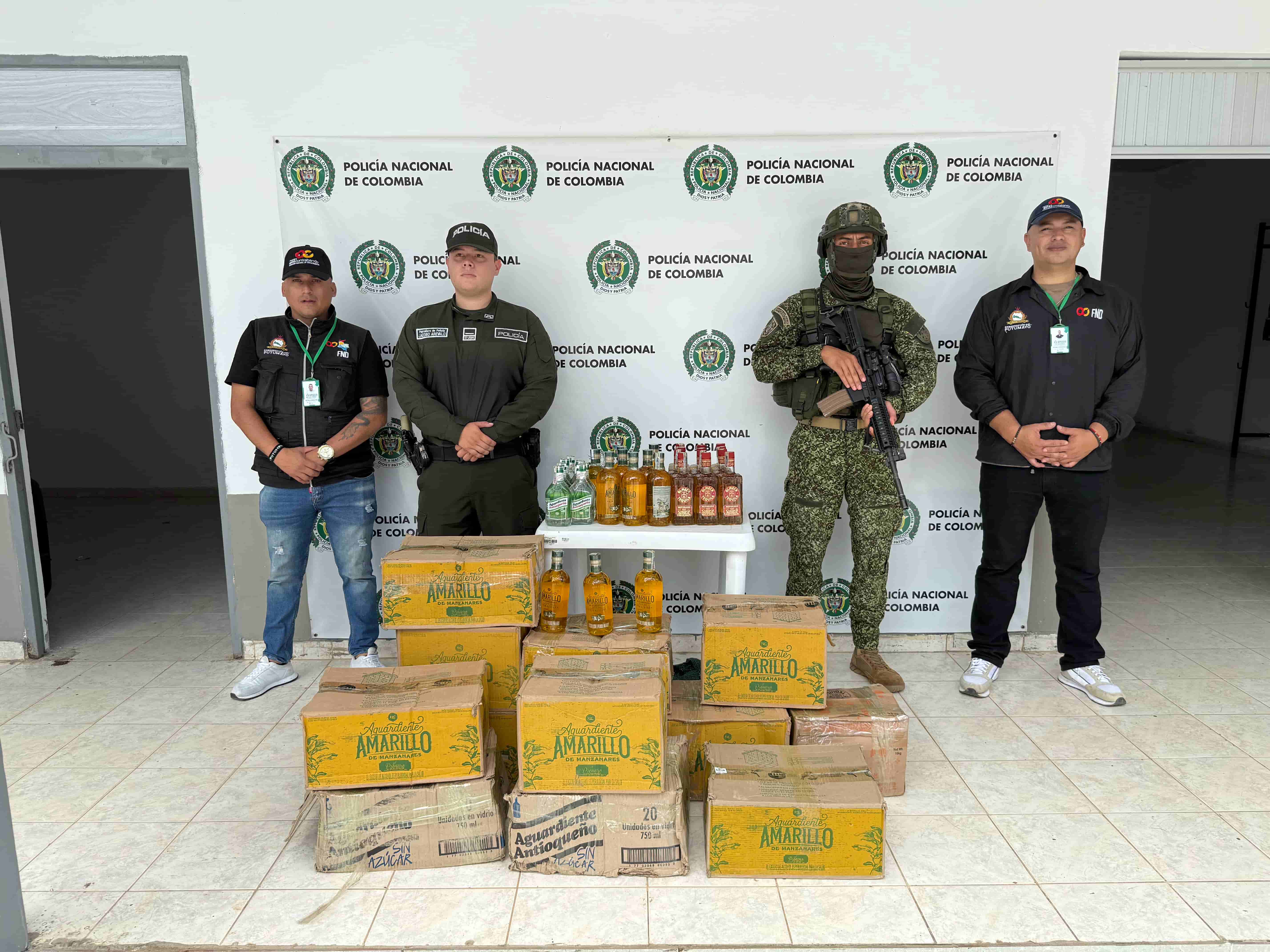 252 botellas de licor fueron incautadas en Puerto Leguizamo